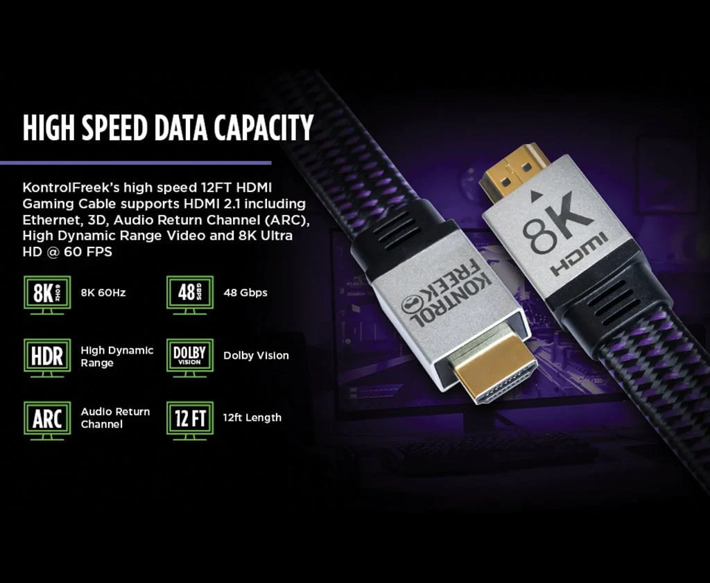 12’ 8K Ultra Speed HDMI 2.1 Gaming Cable™ - Image 6